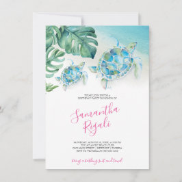 Födelsedagsfesten Tropical Löv Sea Turtle