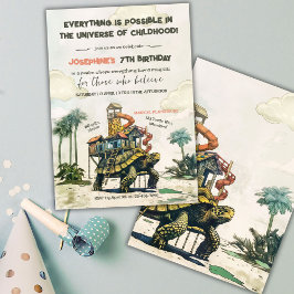 Födelsedagsfesten Turtle Magic Ride Inbjudningar