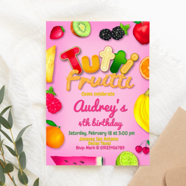 Födelsedagsfesten Tutti Fruitti - Frukt Inbjudningar (Skapare uppladdad)