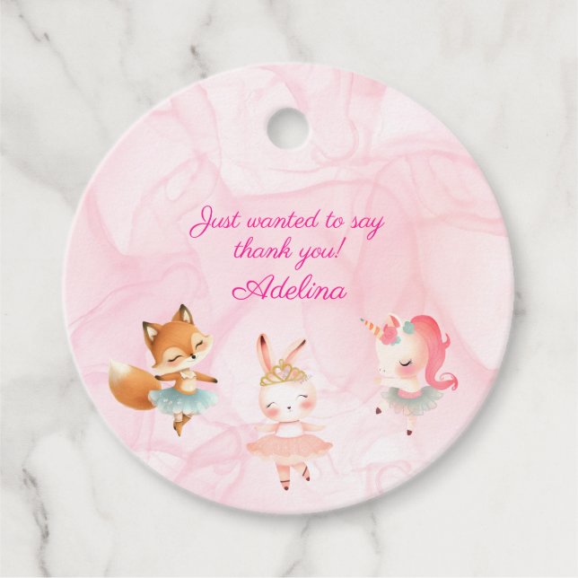 Födelsedagsfesten Tutu Cute Ballerina Ballet Anima Gåvor Etiketter (Framsida)