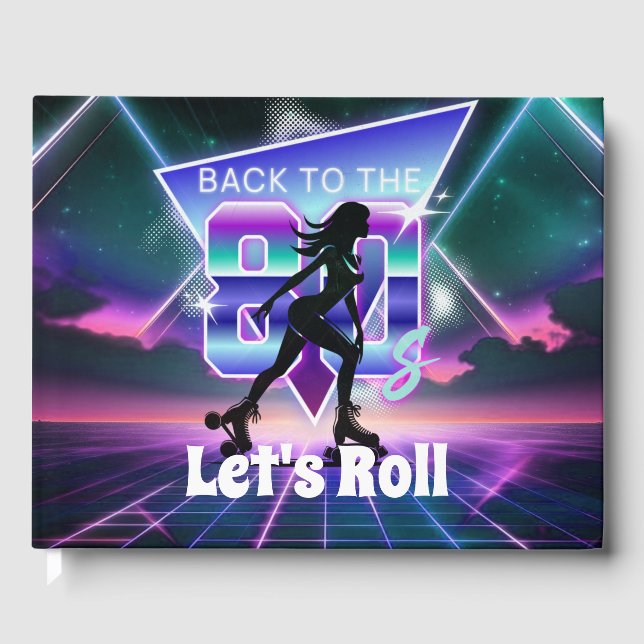 Födelsedagsfesten Vaporwave Roller Skate Gästböcker (Framsida)