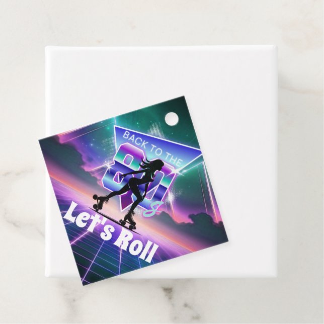 Födelsedagsfesten Vaporwave Roller Skate Gåvor Etiketter (På plats)