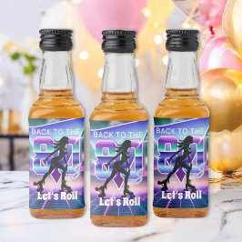 Födelsedagsfesten Vaporwave Roller Skate Spritflaskor Etikett