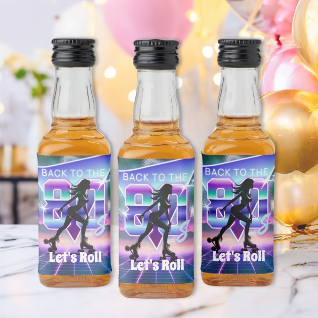 Födelsedagsfesten Vaporwave Roller Skate Spritflaskor Etikett (Skapare uppladdad)