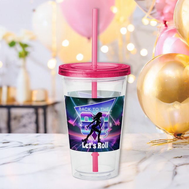 Födelsedagsfesten Vaporwave Roller Skate Take Away Mugg (Skapare uppladdad)
