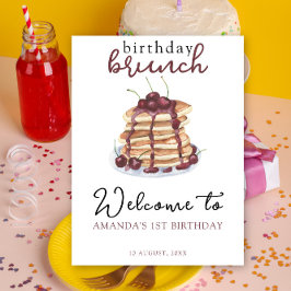Födelsedagsfesten Vattenfärgsrutor Pancakes Poster