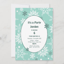 Födelsedagsfesten Vinter Snöflingor jul Inbjudningar