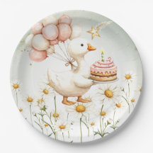 Födelsedagsfesten Watercolor Baby White Goose