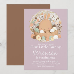 Födelsedagsfesten Watercolor Bunny Påsk Bohemian i Inbjudningar