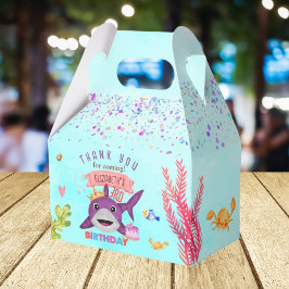 Födelsedagsfesten Watercolor Cutest Birthday Shark Presentaskar