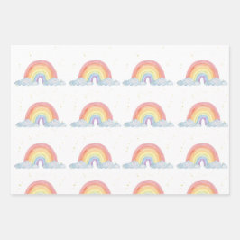 Födelsedagsfesten Watercolor Rainbow Pastel Färg