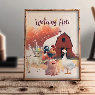 Födelsedagsfesten Watering Hål Boskap Poster