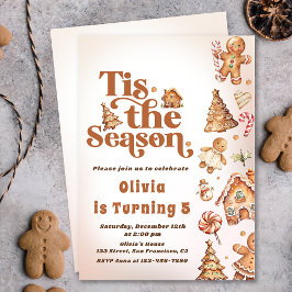 Födelsedagsfesten Winter Gingertea jul Cookie Inbjudningar