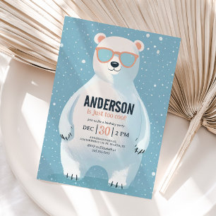 Födelsedagsfesten Winter Polar Bear Boy Inbjudningar