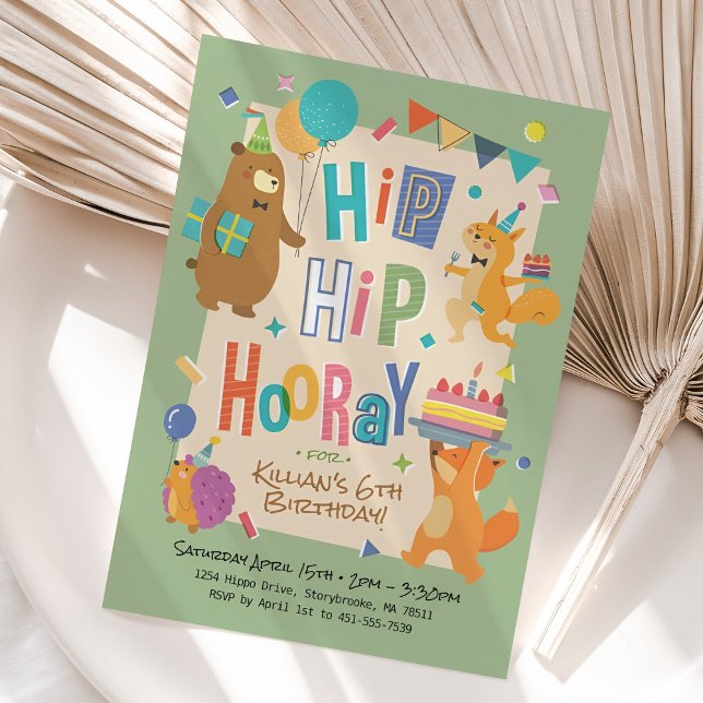 Födelsedagsfesten Woodland Party Animals Inbjudningar (Skapare uppladdad)