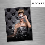 Födelsedagsfestens fotolyx magnetisk inbjudningskort<br><div class="desc">Anpassa och lägg till information om foto och party. Jag har använt en mörk som täcker fotot så att det blir enklare att läsa texten. Jag har lagt till 2 lagrar, men bara en är aktiv. Det finns en liten symbol i slutet av övertäckningen lagrar/linje som du kan klicka på...</div>