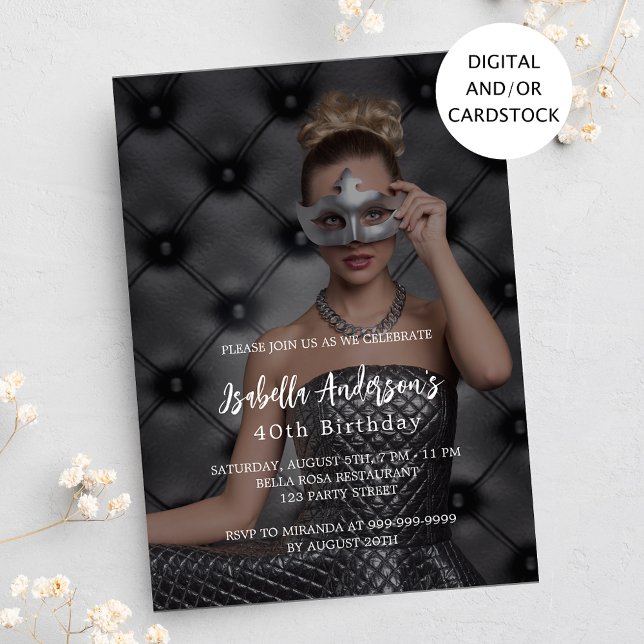 Födelsedagsfestens fotomoderna inbjudningar (Skapare uppladdad)