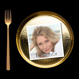 Födelsedagsfestens hej för bildobjekt 50 pappersservett