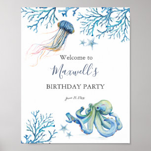 Födelsedagsfestens skyltar under sjön Poster