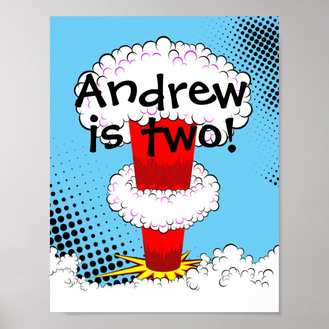 Födelsedagsfestens superhjälte-tecken poster (Framsidan)