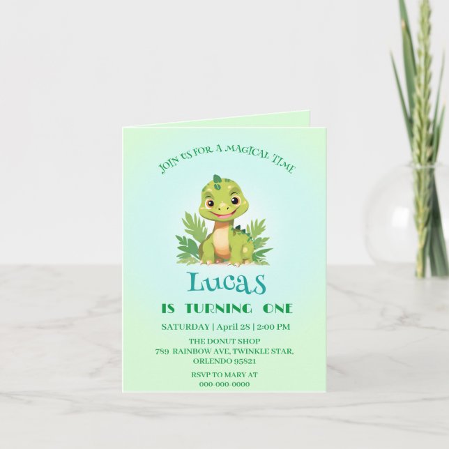 Födelsedagsfesterna pojkar i vilden Dute Dinosaur Helgkort (Framsida)