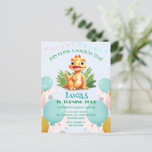 Födelsedagsfesterna pojkar i vilden Dute Dinosaur Inbjudan Vykort