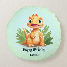 Födelsedagsfesterna pojkar i vilden Dute Dinosaur Rund Kudde