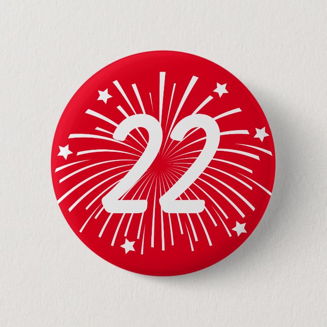 Födelsedagsfestfirande knäppas med ålder numrerar knapp (Framsida)