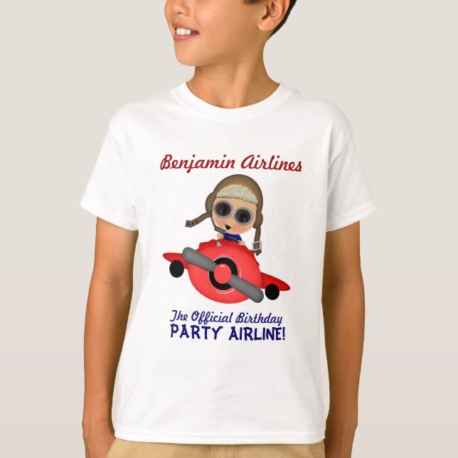 FödelsedagsfestflygbolagT-tröja T Shirt (Framsida)