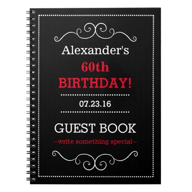 Födelsedagsfestgästbok Anteckningsbok (Framsidan)