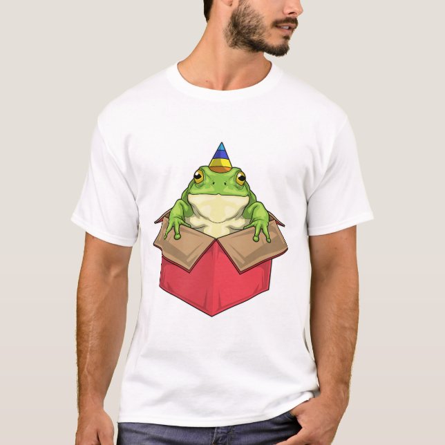 Födelsedagsfesthatt för groda t shirt (Framsida)