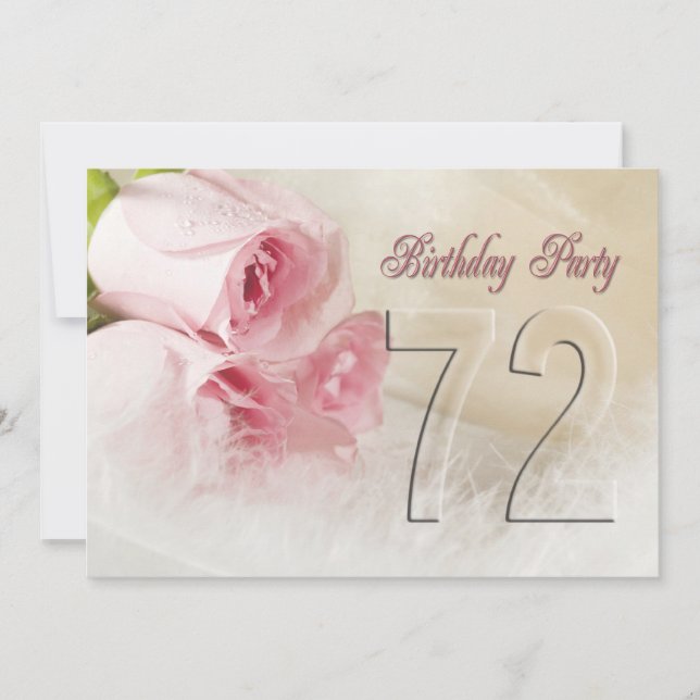 Födelsedagsfestinbjudan för 72 år inbjudningar (Framsida)