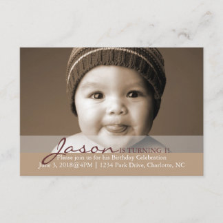 Födelsedagsfestinbjudan | roterande 1! inbjudningar