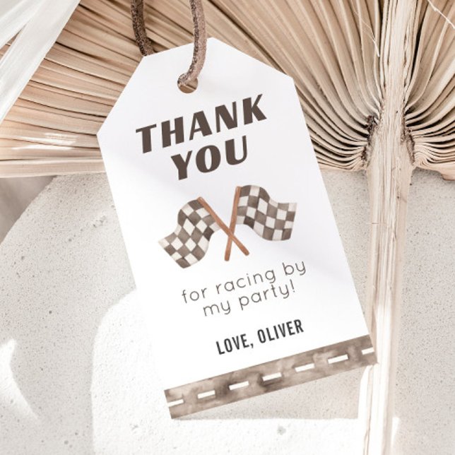 Födelsedagsfestmärke för racingflaggor, tack för r presentetikett (Skapare uppladdad)