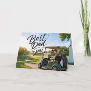 Födelsedagsfigur Pappa Golfare i en Golfkärra Kort