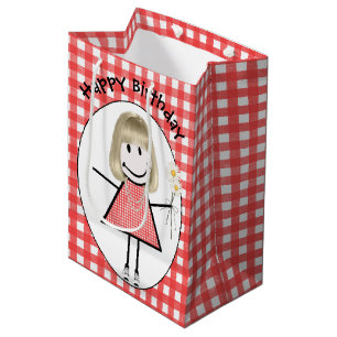 Födelsedagsfigur tjej i sneakers på Gingham