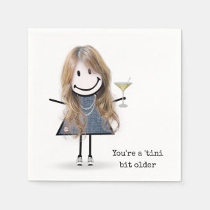 Födelsedagsfigur tjej med Martini Pappersservett