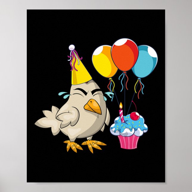 Födelsedagsfirande Cupcake Rolig Gård Djur Poster (Framsidan)