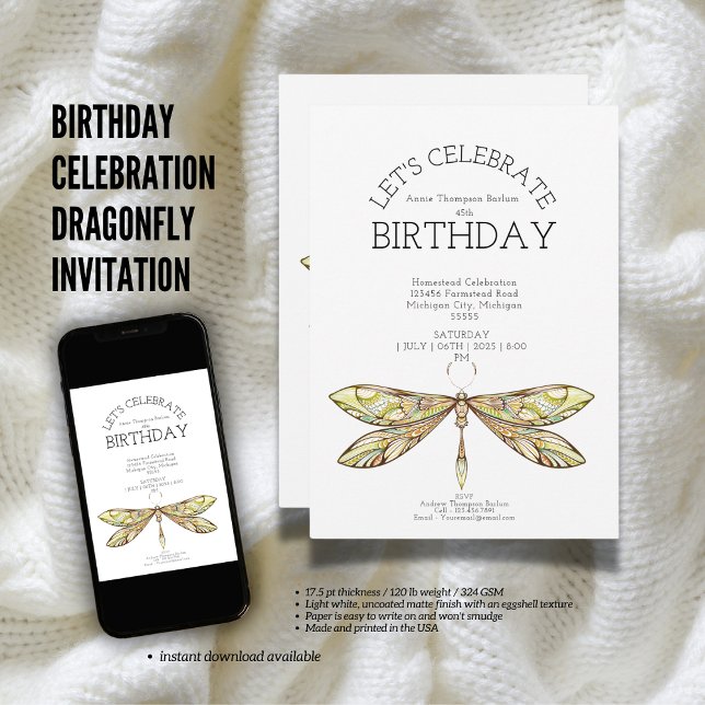 Födelsedagsfirande Dragonfly Inbjudningar (The Butterfly Studio
Birthday Celebration Dragonfly Invitation)