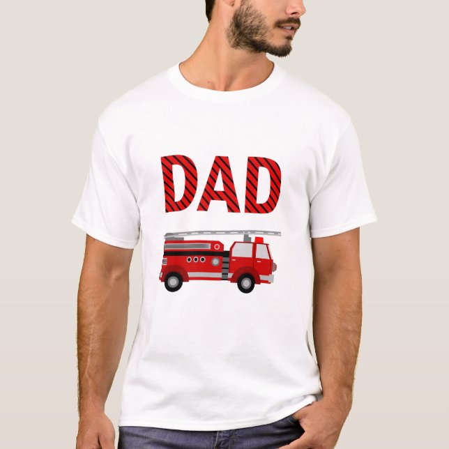 Födelsedagsfirande för brandbil pappa t shirt (Framsida)