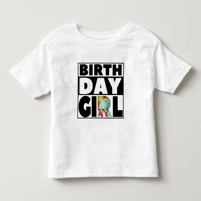 FÖDELSEDAGSFIRANDE FÖR FLIK PARTY ANPASSNINGSBAR T SHIRT (Framsida)
