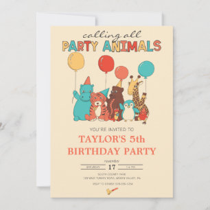 Födelsedagsfirande för Party Animals Tiger, Pingvi Inbjudningar
