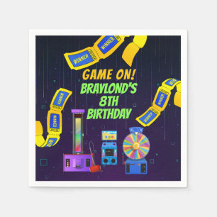 Födelsedagsfirande för spel och arkad pappersservett