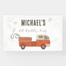 Födelsedagsfirande med brandbil