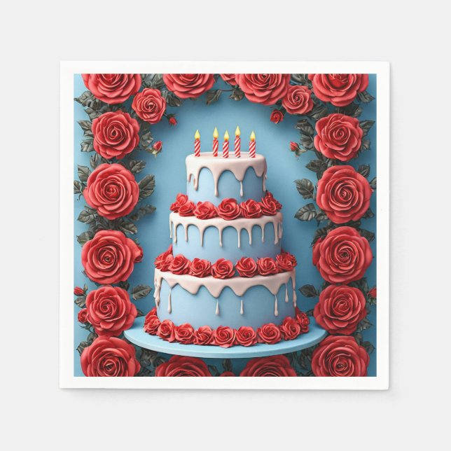 Födelsedagsfirande med ljus kummel pappersservett (Framsidan)