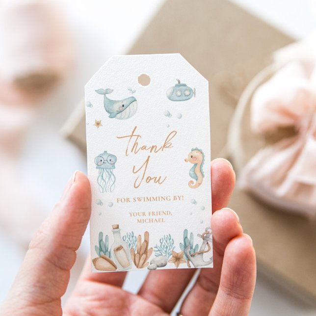 Födelsedagsfirande under havet  presentetikett (Skapare uppladdad)