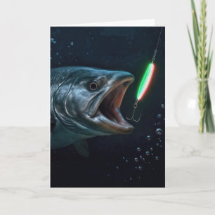 Födelsedagsfisk med neonlock kort