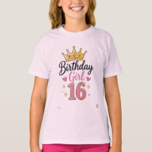 Födelsedagsflicka 16 Tonåring T-Shirt