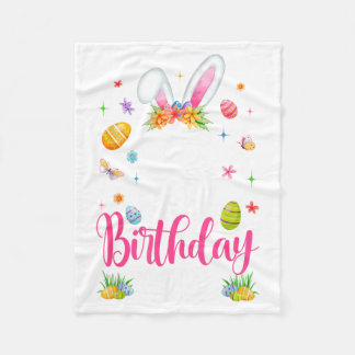 Födelsedagsflicka 5 år gammal 5-årsdag Kaninöron Fleecefilt