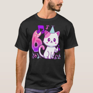 Födelsedagsflicka 6 år, K-pop-finger hjärta, kit T Shirt